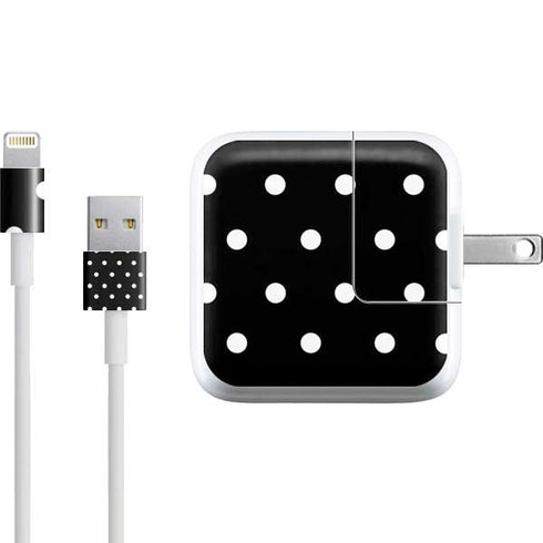 Black and White Polka Dots iPad Charger (10W USB) Skin
