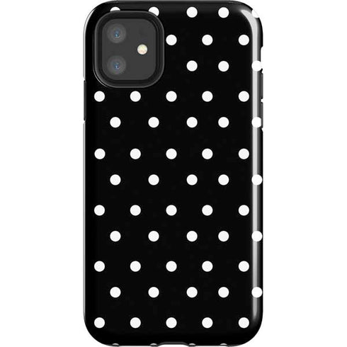 Black and White Polka Dots iPhone 11 Impact Case