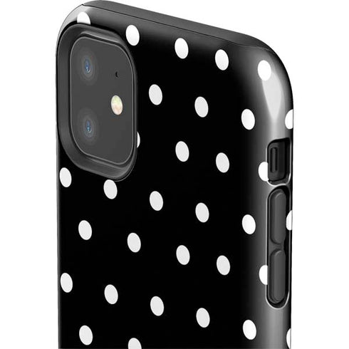 Black and White Polka Dots iPhone 11 Impact Case