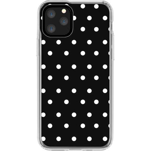 Black and White Polka Dots iPhone 11 Pro Clear Case