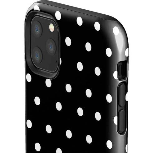Black and White Polka Dots iPhone 11 Pro Max Impact Case