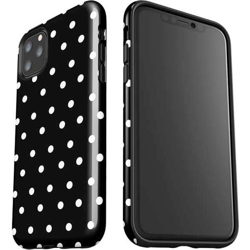 Black and White Polka Dots iPhone 11 Pro Max Impact Case