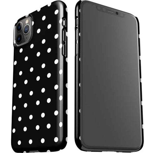 Black and White Polka Dots iPhone 11 Pro Max Lite Case