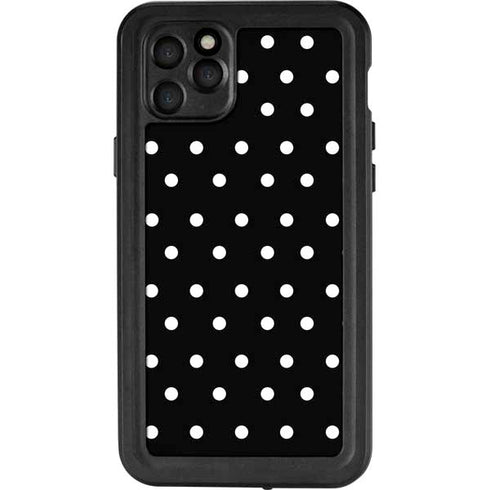 Black and White Polka Dots iPhone 11 Pro Max Waterproof Case