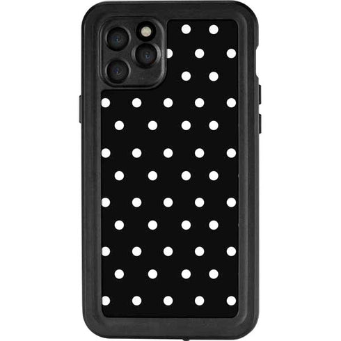 Black and White Polka Dots iPhone 11 Pro Waterproof Case