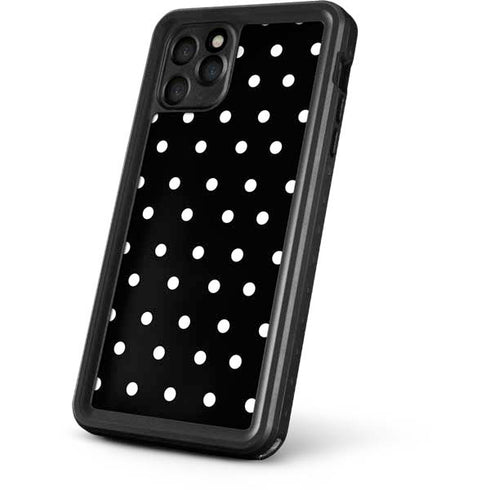 Black and White Polka Dots iPhone 11 Pro Waterproof Case