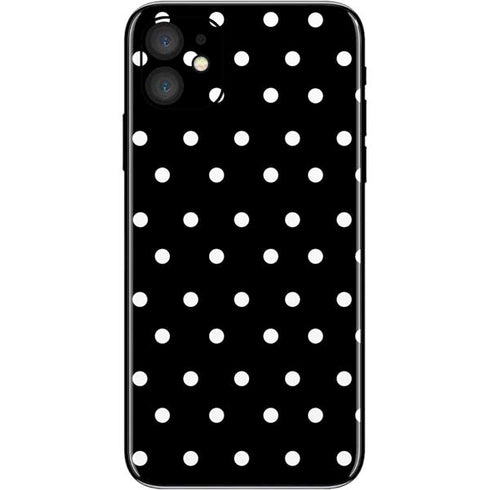 Black and White Polka Dots iPhone 11 Skin