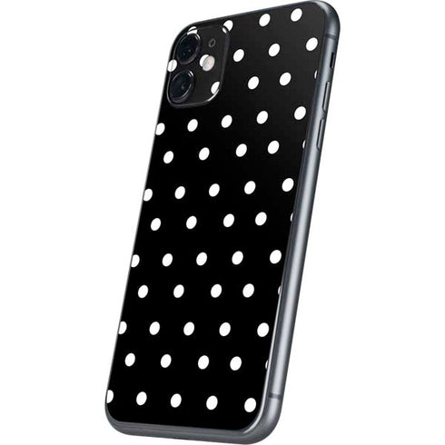 Black and White Polka Dots iPhone 11 Skin