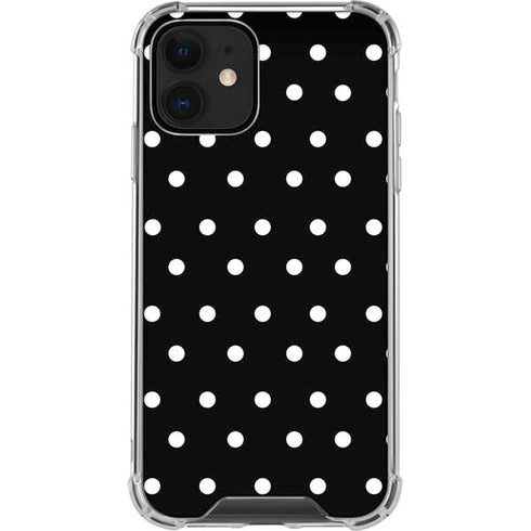 Black and White Polka Dots iPhone 12 Clear Case