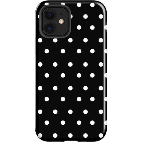 Black and White Polka Dots iPhone 12 Impact Case