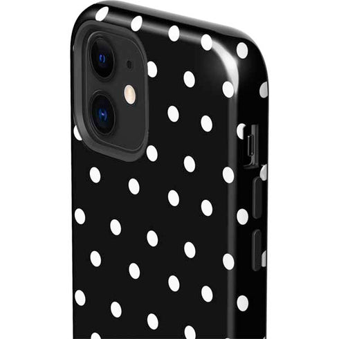 Black and White Polka Dots iPhone 12 Impact Case