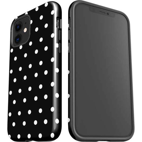 Black and White Polka Dots iPhone 12 Impact Case