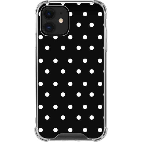 Black and White Polka Dots iPhone 12 Mini Clear Case