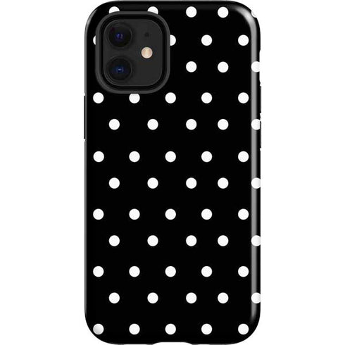 Black and White Polka Dots iPhone 12 Mini Impact Case