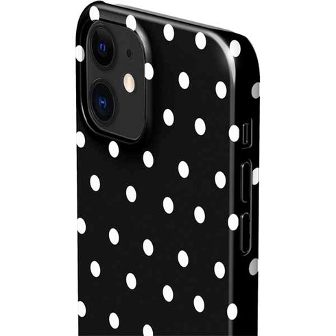Black and White Polka Dots iPhone 12 Mini Lite Case