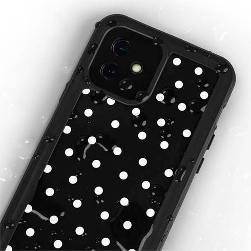 Black and White Polka Dots iPhone 12 Mini Waterproof Case
