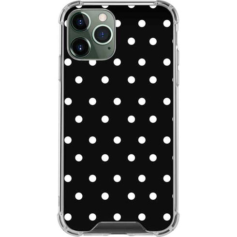 Black and White Polka Dots iPhone 12 Pro Clear Case
