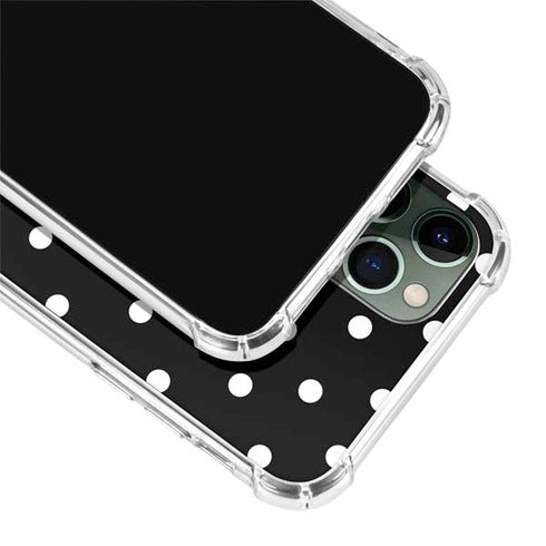 Black and White Polka Dots iPhone 12 Pro Clear Case