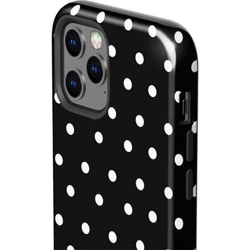 Black and White Polka Dots iPhone 12 Pro Impact Case