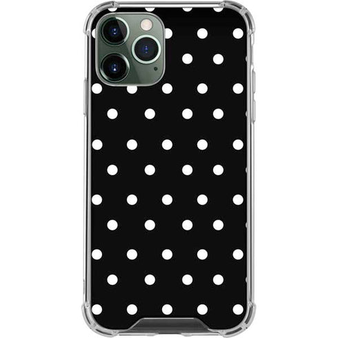 Black and White Polka Dots iPhone 12 Pro Max Clear Case