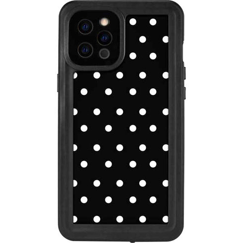 Black and White Polka Dots iPhone 12 Pro Max Waterproof Case