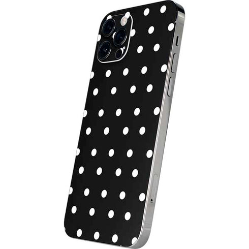 Black and White Polka Dots iPhone 12 Pro Skin