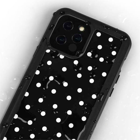 Black and White Polka Dots iPhone 12 Pro Waterproof Case