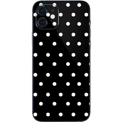 Black and White Polka Dots iPhone 12 Skin