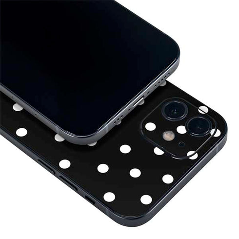 Black and White Polka Dots iPhone 12 Skin
