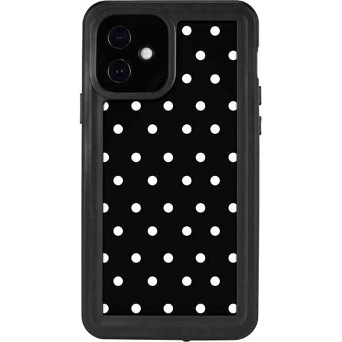 Black and White Polka Dots iPhone 12 Waterproof Case
