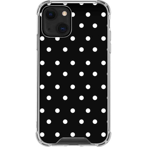 Black and White Polka Dots iPhone 13 Mini Clear Case