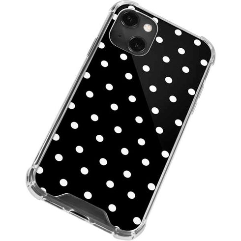 Black and White Polka Dots iPhone 13 Mini Clear Case
