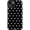 Black and White Polka Dots iPhone 15 Plus Impact Case