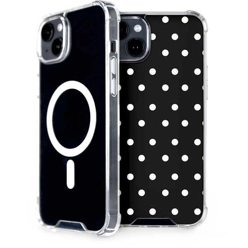 Black and White Polka Dots iPhone 14 MagSafe Case