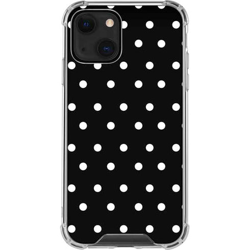 Black and White Polka Dots iPhone 14 Plus Clear Case