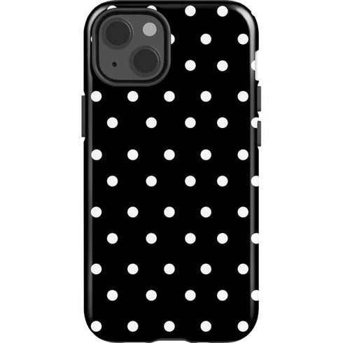 Black and White Polka Dots iPhone 15 Impact Case