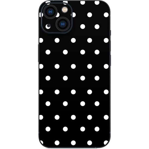 Black and White Polka Dots iPhone 14 Plus Skin