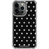 Black and White Polka Dots iPhone 15 Pro Clear Case