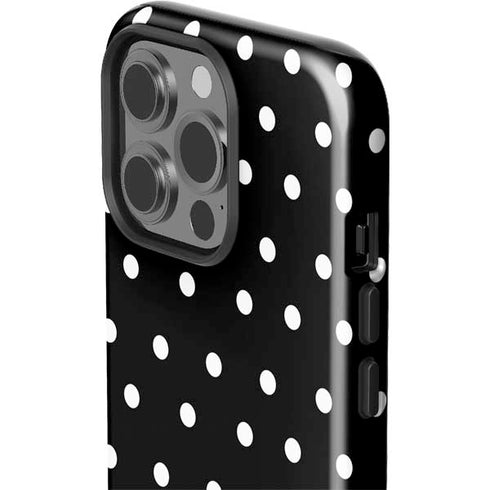 Black and White Polka Dots iPhone 15 Pro Impact Case