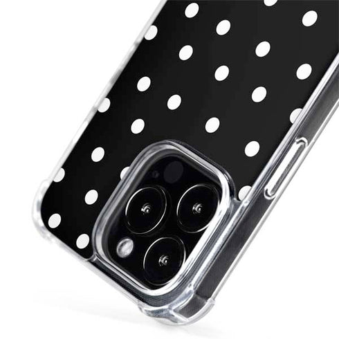 Black and White Polka Dots iPhone 15 Pro MagSafe Case