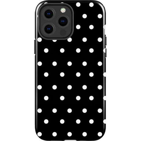 Black and White Polka Dots iPhone 15 Pro Max Impact Case
