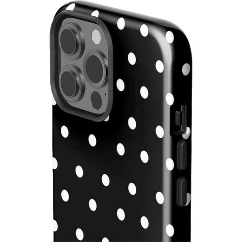 Black and White Polka Dots iPhone 15 Pro Max Impact Case