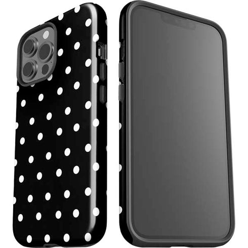 Black and White Polka Dots iPhone 15 Pro Max Impact Case