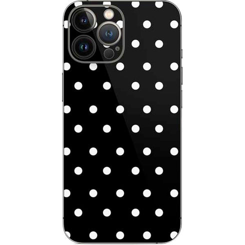 Black and White Polka Dots iPhone 14 Pro Max Skin