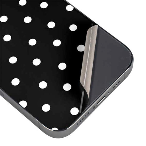 Black and White Polka Dots iPhone 14 Pro Max Skin