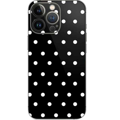 Black and White Polka Dots iPhone 14 Pro Skin