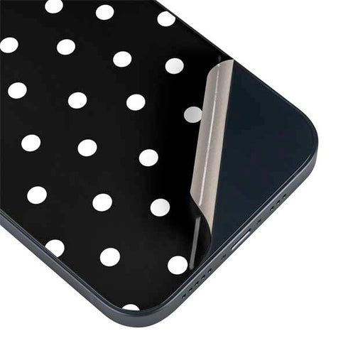 Black and White Polka Dots iPhone 14 Skin