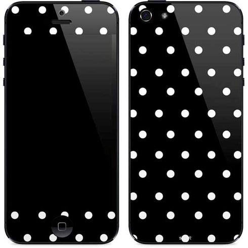 Black and White Polka Dots iPhone 5/5s/5SE Skin