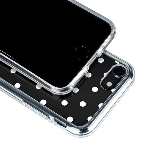 Black and White Polka Dots iPhone SE (2nd & 3rd Gen) Clear Case