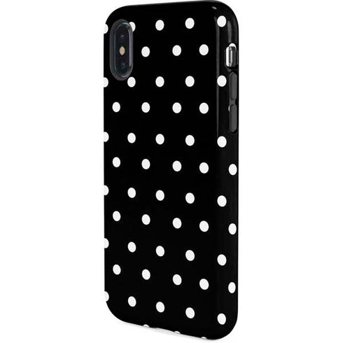Black and White Polka Dots iPhone X Pro Case